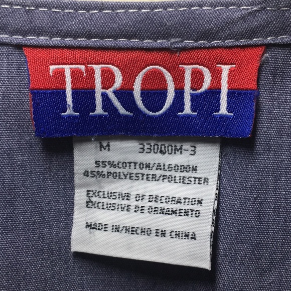 Scrub Top by Tropi in Denim Blue - Size Medium - Picture 3 of 3